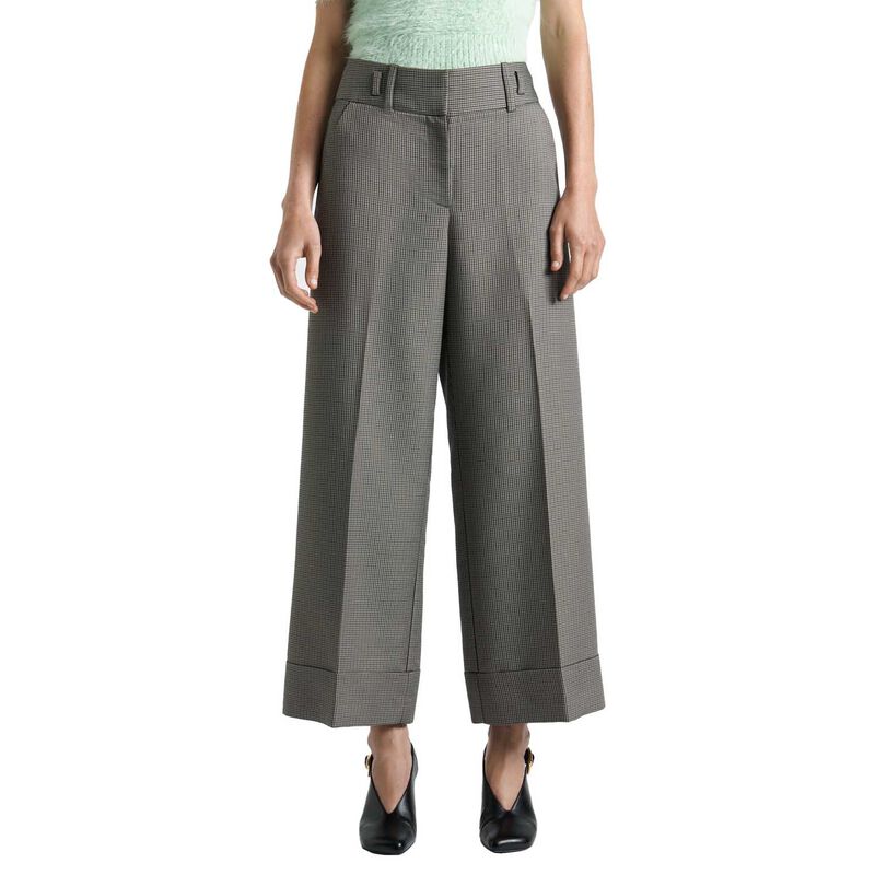 Cue European Micro Check Cropped Pant image number 0